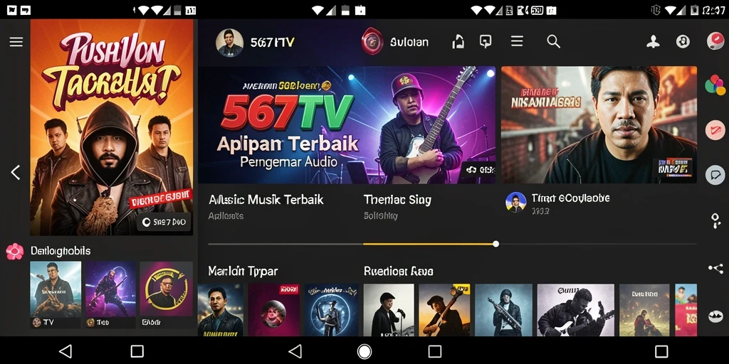 Screenshot gameplay 567TV menunjukkan antarmuka musik yang menarik.