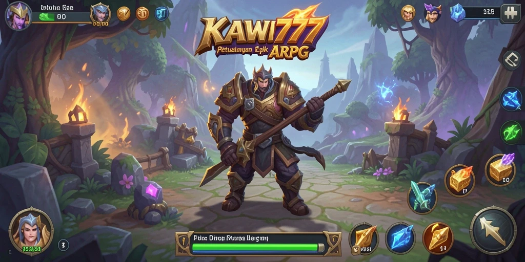 Tampilan gameplay KAWI777 dengan aksi seru dan petualangan menantang.