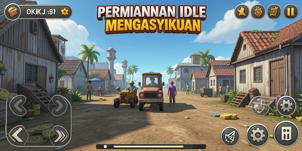 Screenshot gameplay OKJK menampilkan mekanisme Idle yang mengasyikkan.