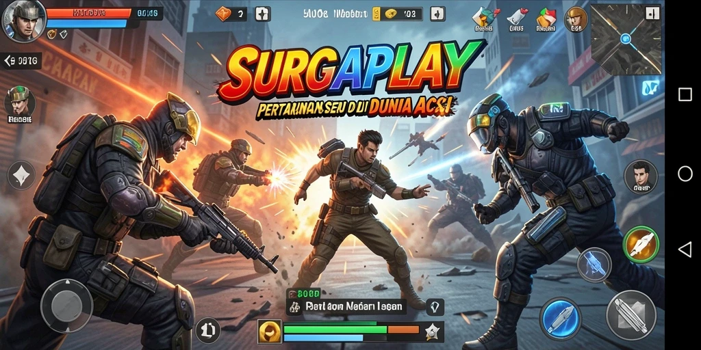 Tampilan gameplay SURGAPLAY yang intens dan mendebarkan.